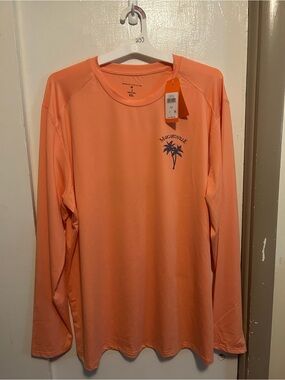Margaritaville Men's Long-Sleeve Rash Guard - Coral